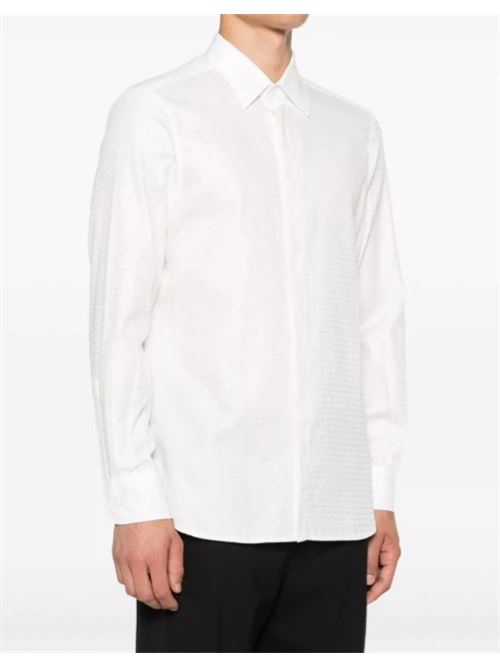 Cotton shirt with all-over jacquard logo Emporio Armani | EM003755 AF18123.f0136